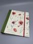 Preview: Ringbuch Planer Mohnblumen grün rot Gummiband Front